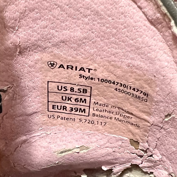 Ariat Brown Boots with Pink Lining - Picture 5 of 8